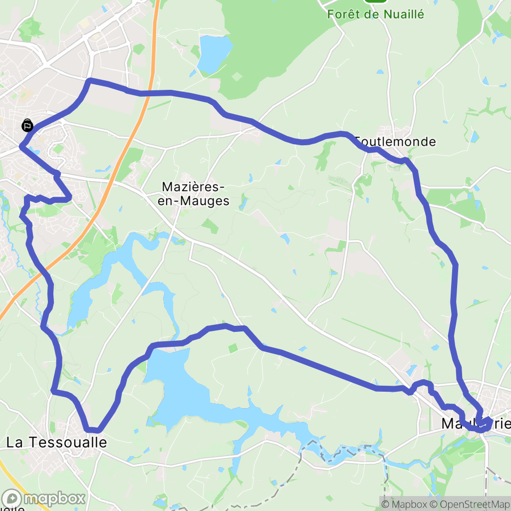 Cholet : carte du parcours de randonnée - France