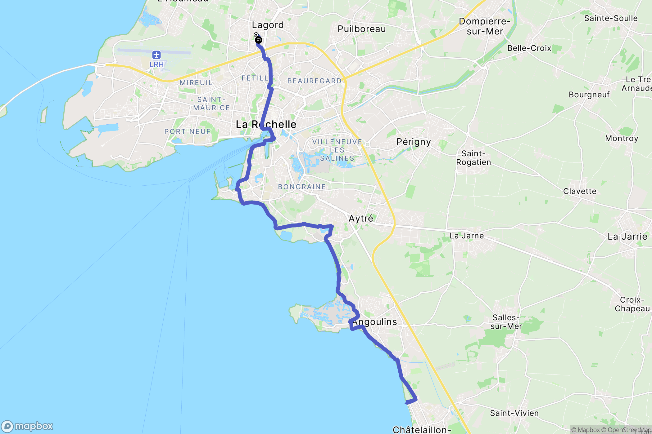 Lagord : carte du parcours de randonnée - France