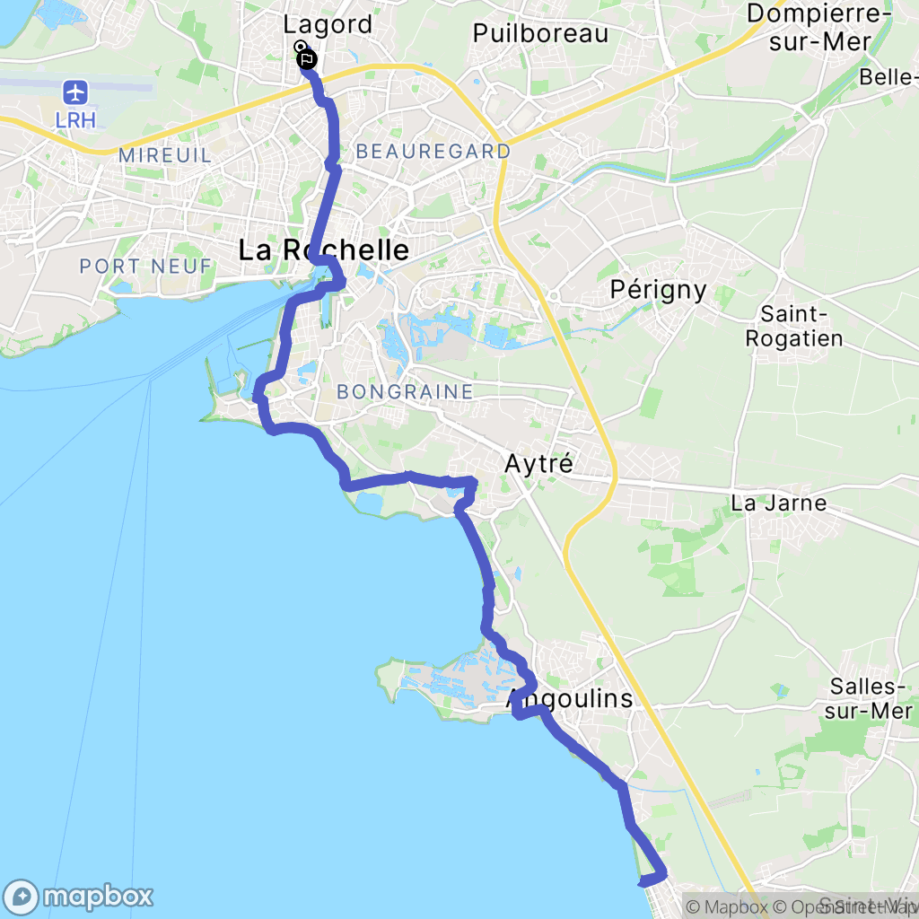 Lagord : carte du parcours de randonnée - France