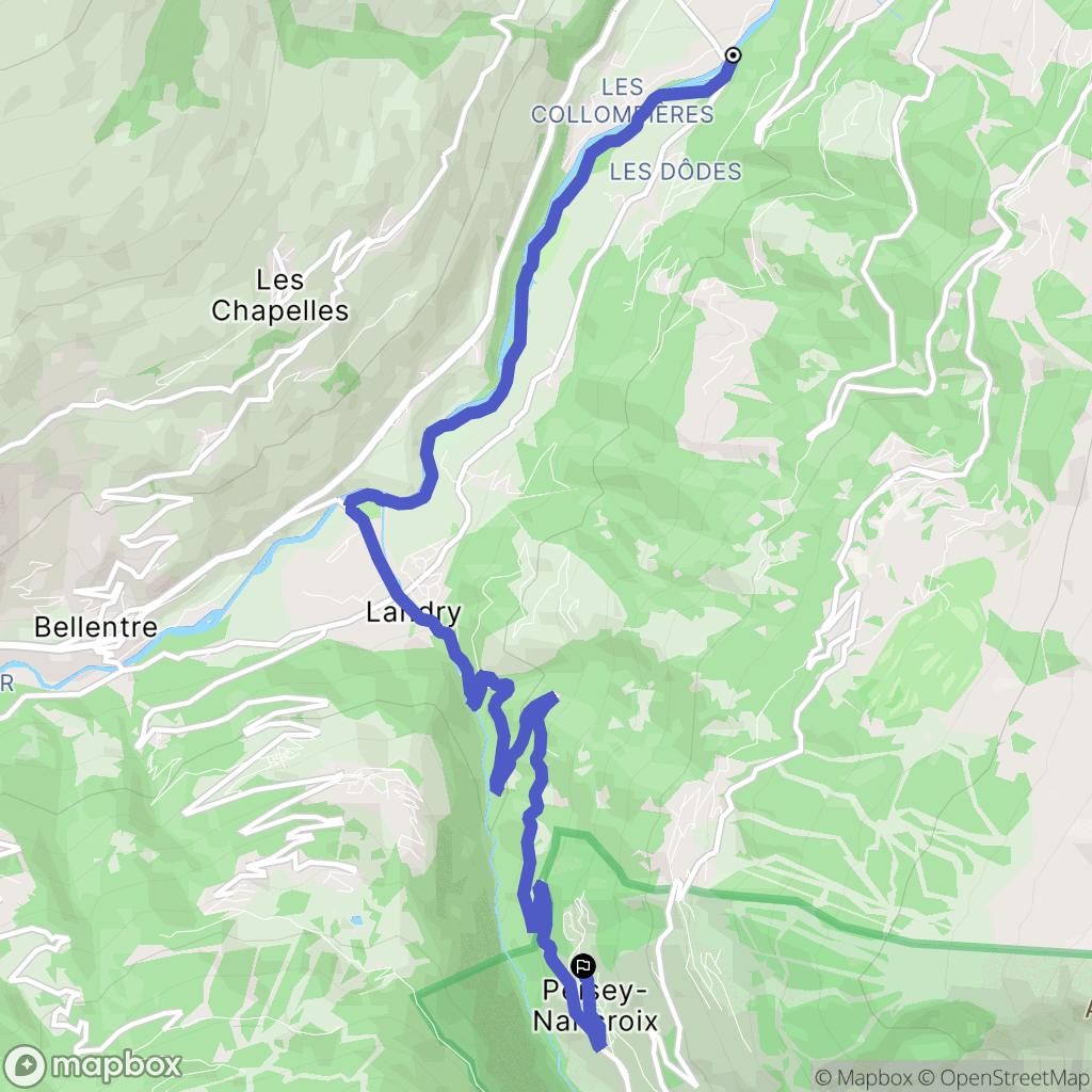 Bourg-Saint-Maurice : carte du parcours de randonnée - France