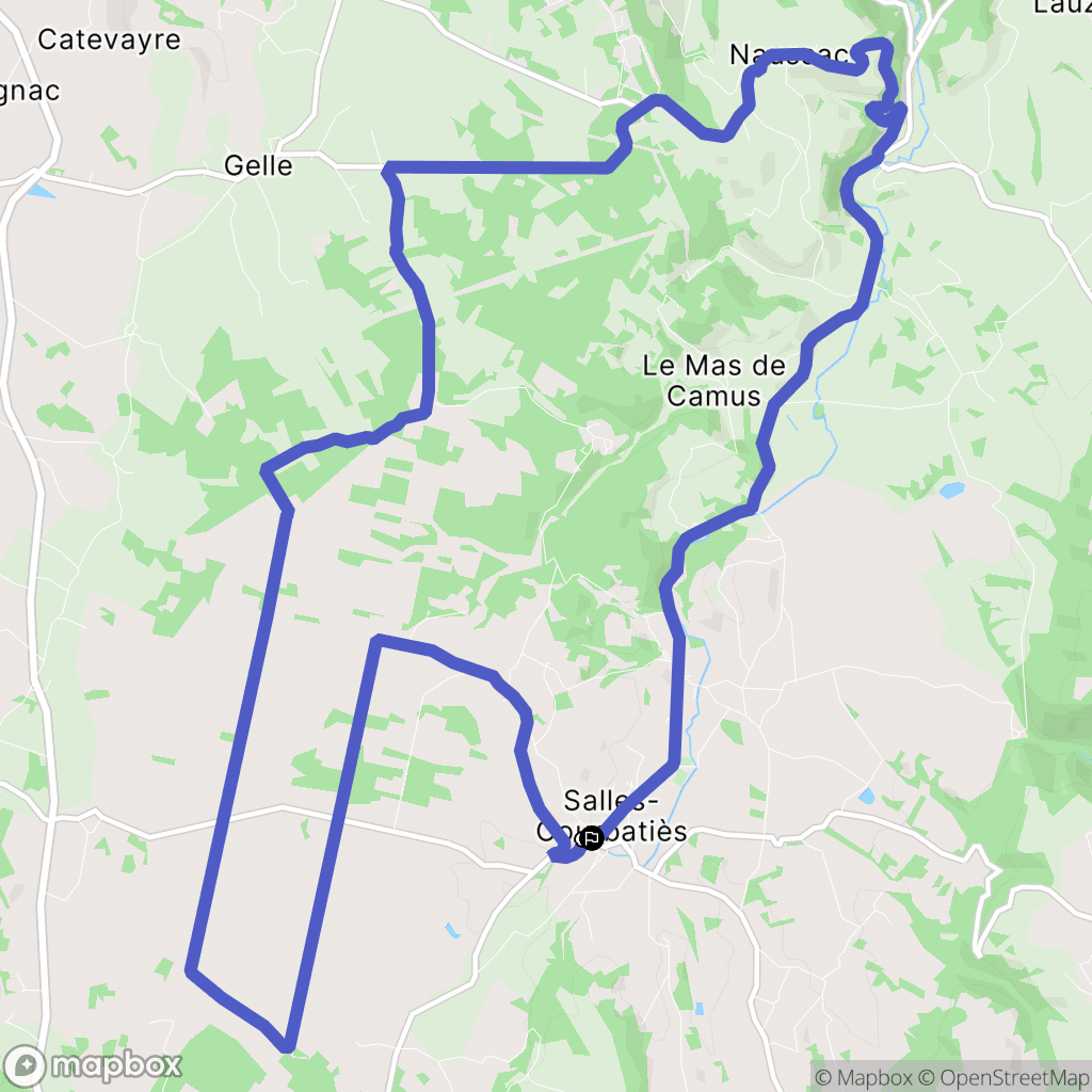 Salles-Courbatiès : carte du parcours de randonnée - France
