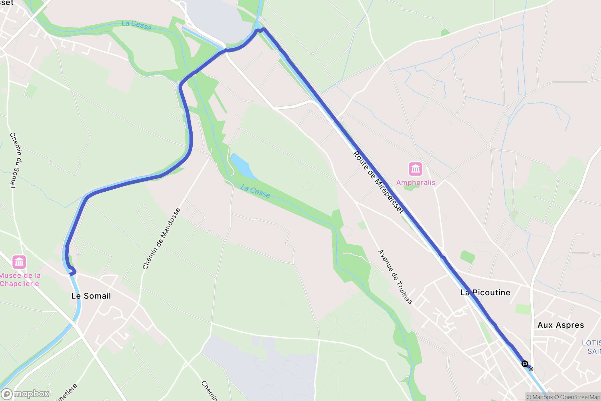 Sallèles-d'Aude : carte du parcours de randonnée - France