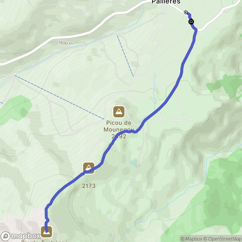 Ascou : carte du parcours de randonnée - France