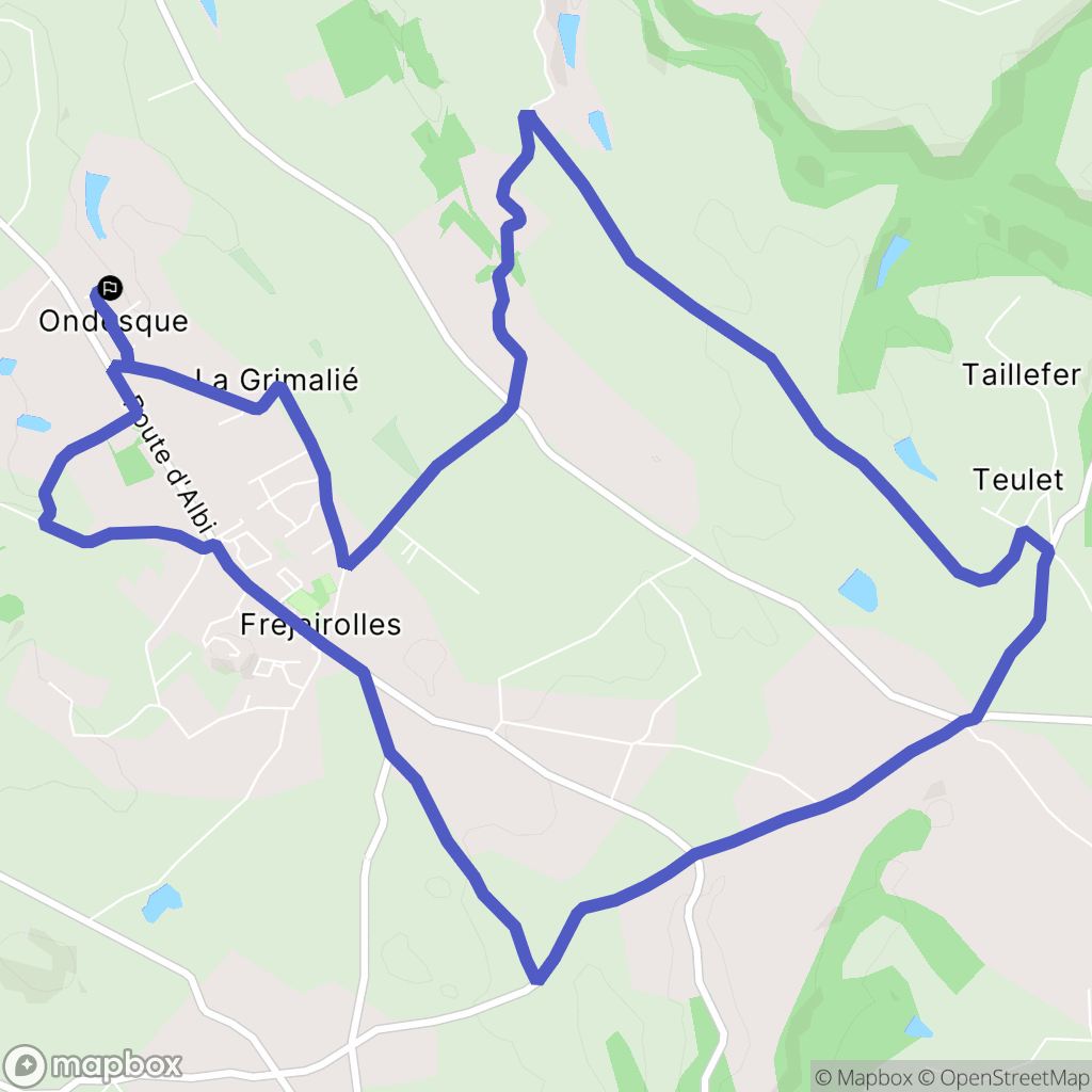 Fréjairolles : carte du parcours de randonnée - France
