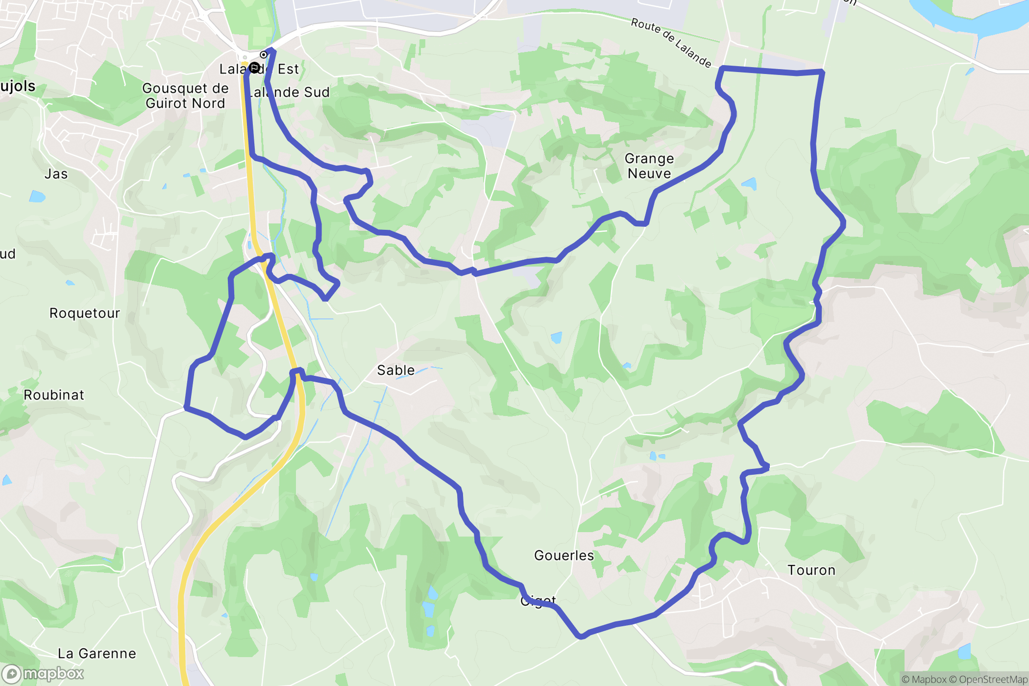 Pujols : carte du parcours de randonnée - France