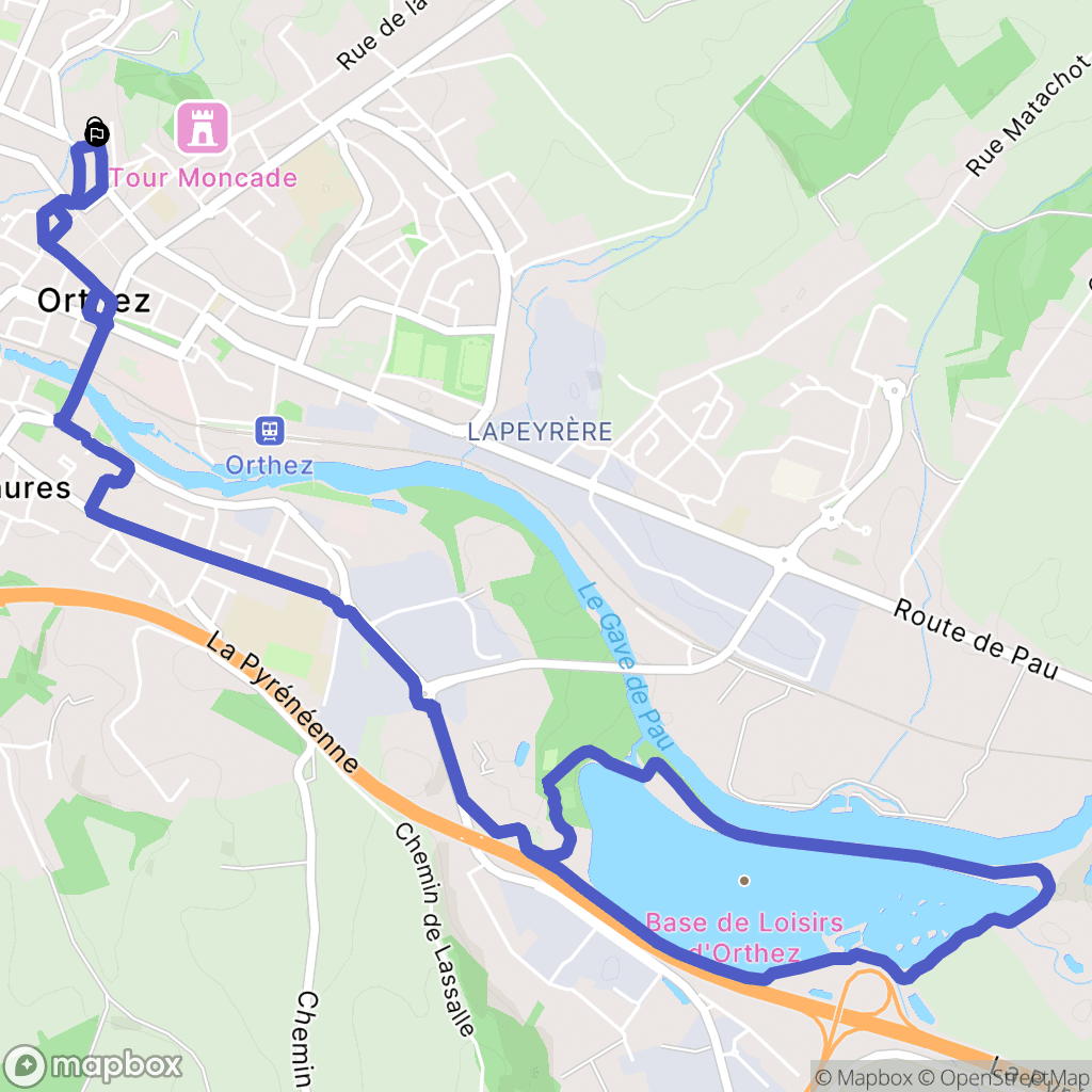 Orthez : carte du parcours de randonnée - France