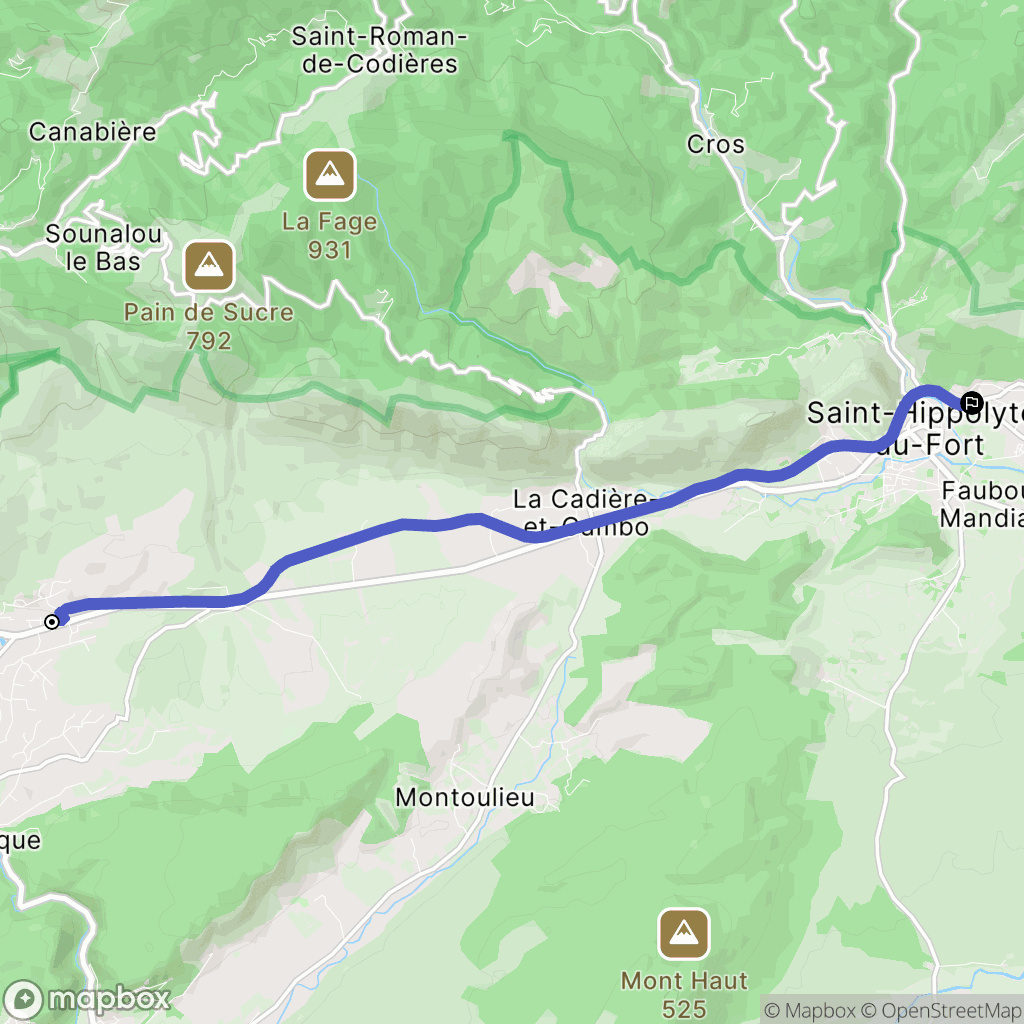 Moulès-et-Baucels : carte du parcours de randonnée - France