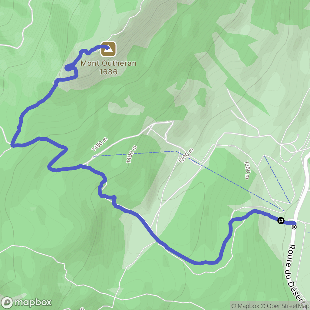 Entremont-le-Vieux : carte du parcours de randonnée - France