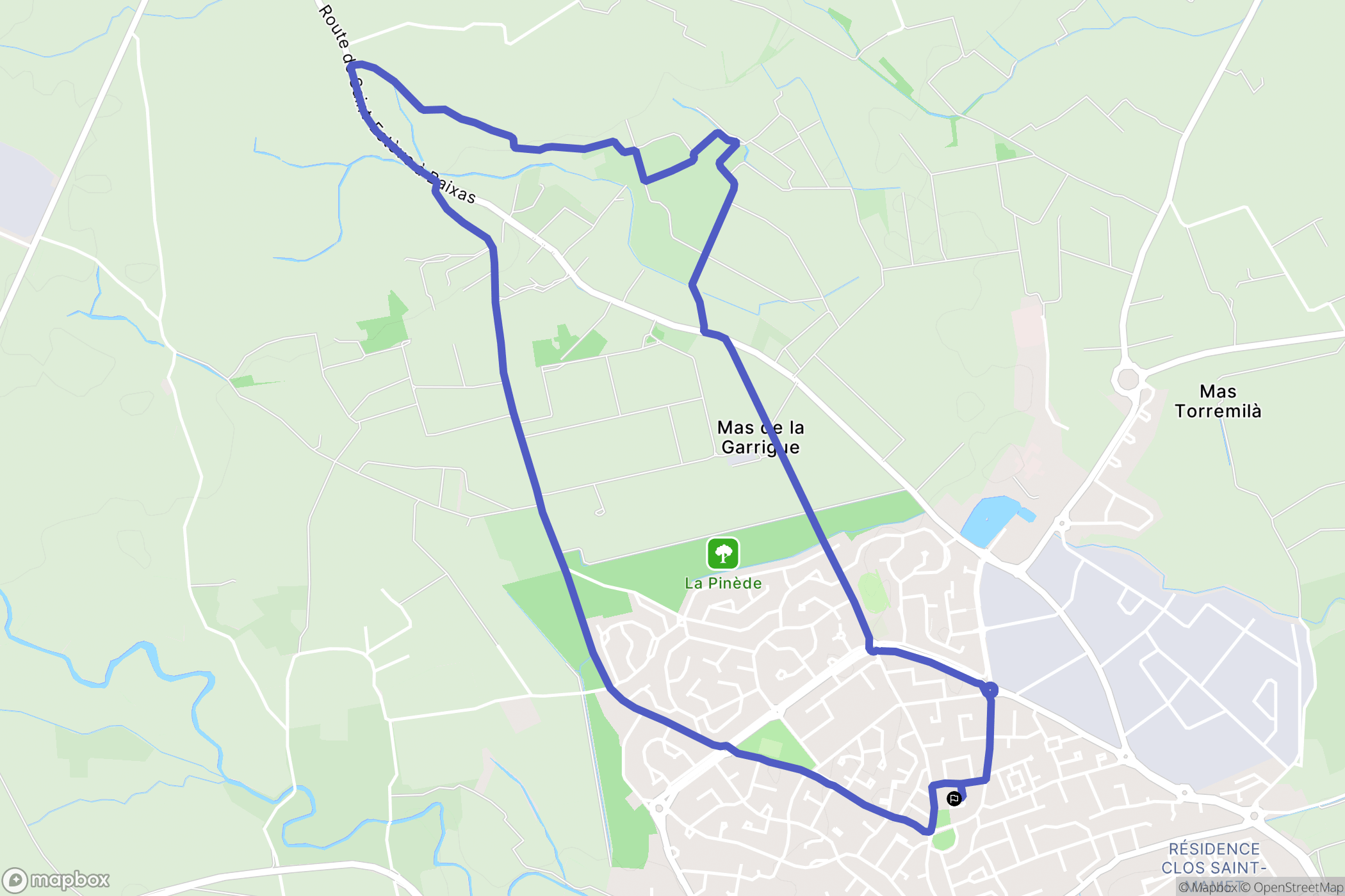 Saint-Estève : carte du parcours de randonnée - France
