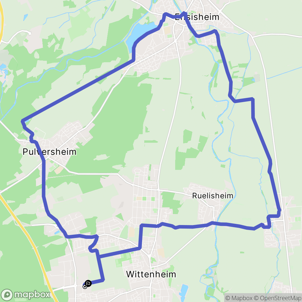 Wittenheim : carte du parcours de randonnée - France