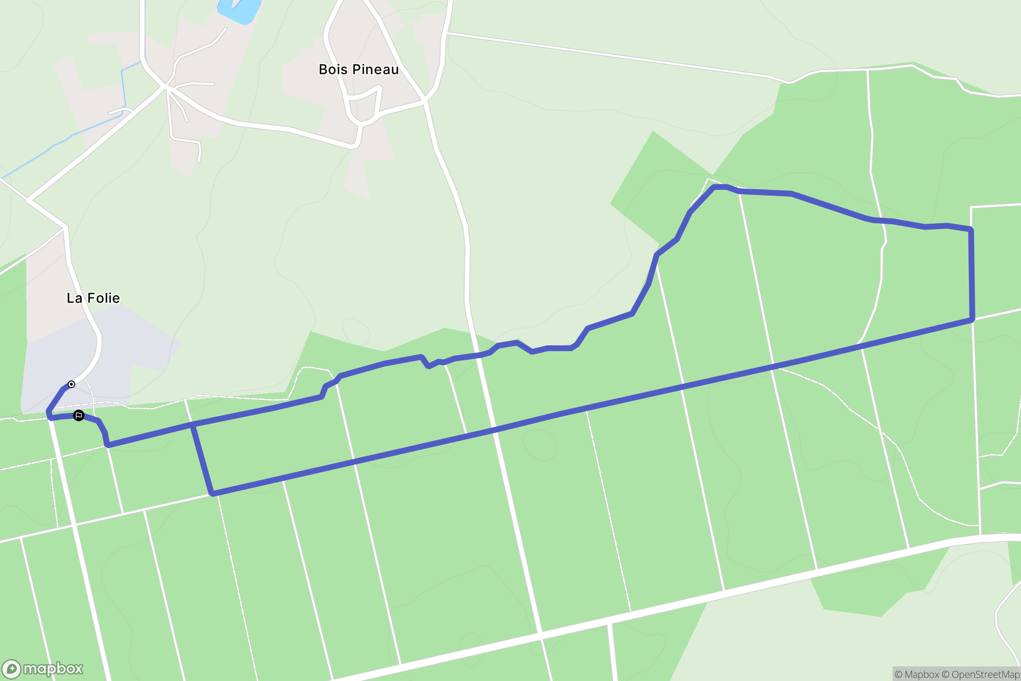 Souvigne : carte du parcours de randonnée - France