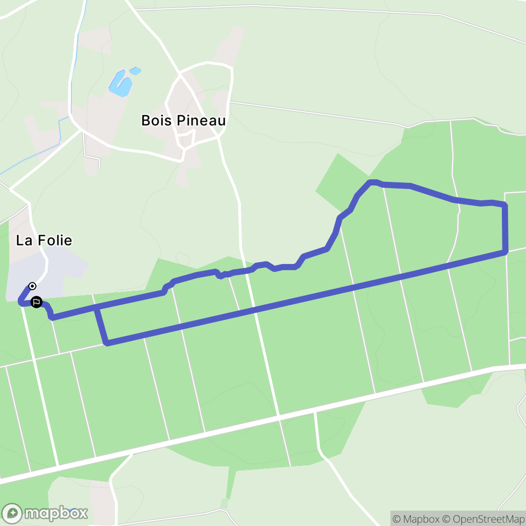 Souvigne : carte du parcours de randonnée - France