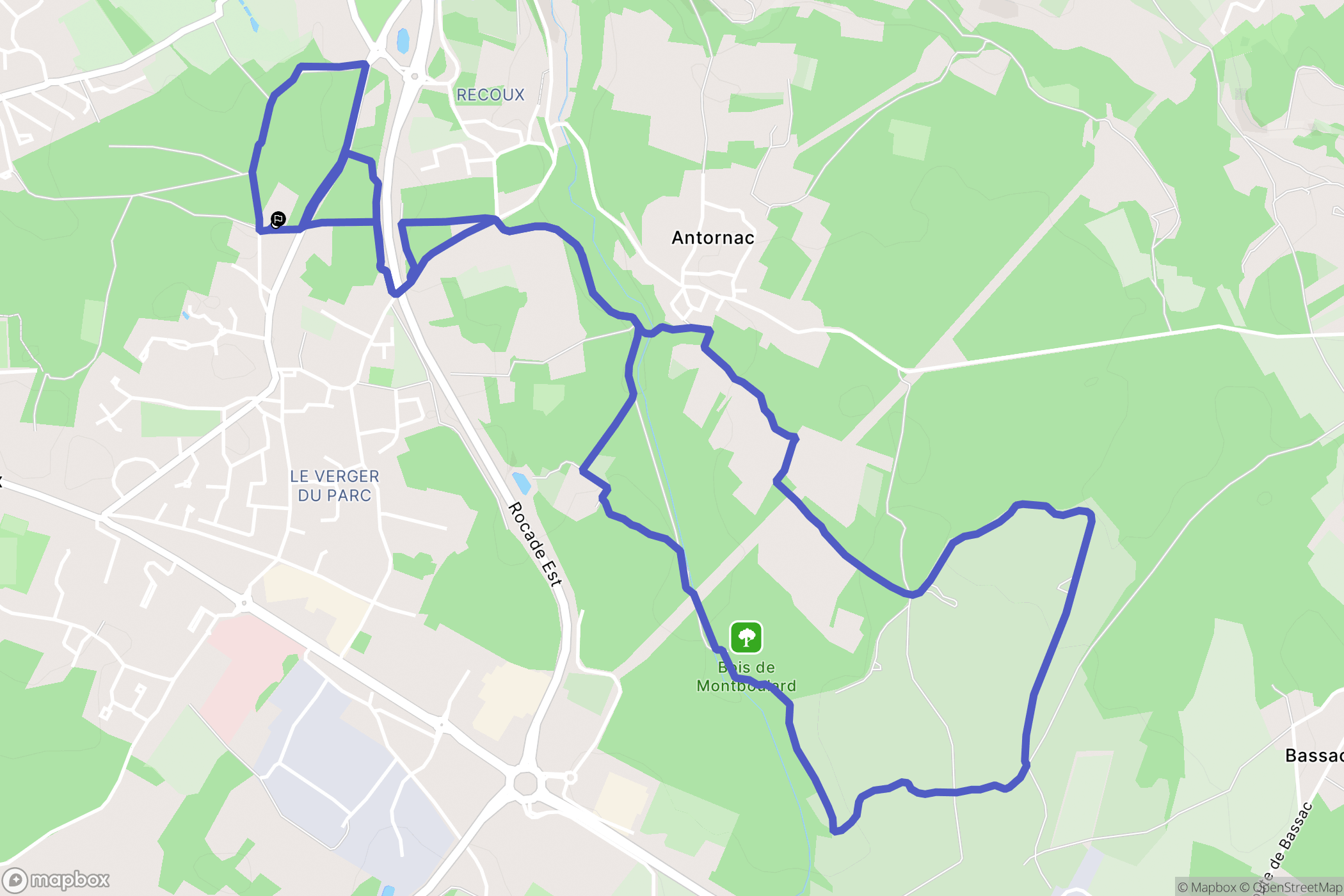 Soyaux : carte du parcours de randonnée - France