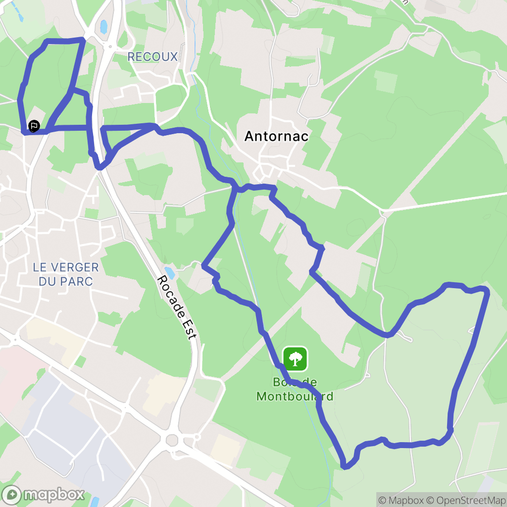 Soyaux : carte du parcours de randonnée - France