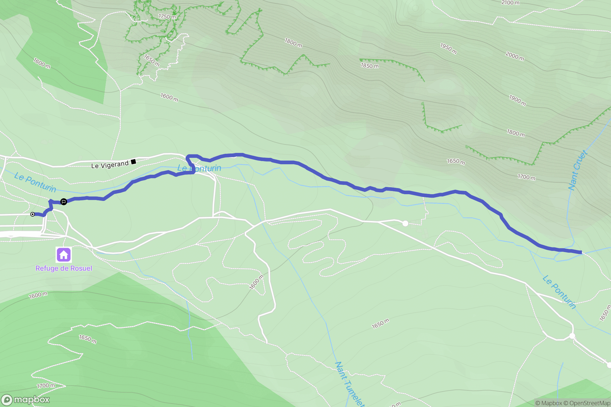 Peisey-Nancroix : carte du parcours de randonnée - France