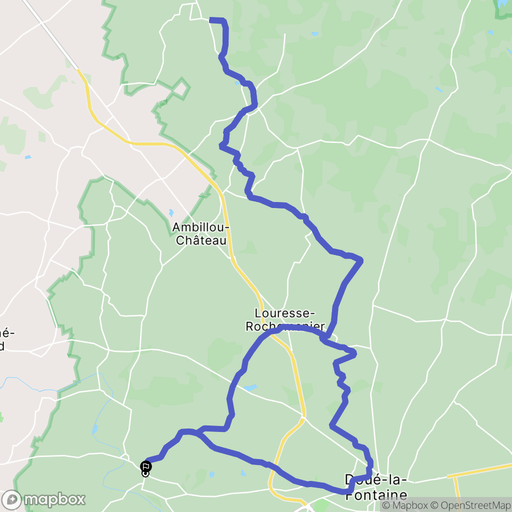 Doué-en-Anjou : carte du parcours de randonnée - France