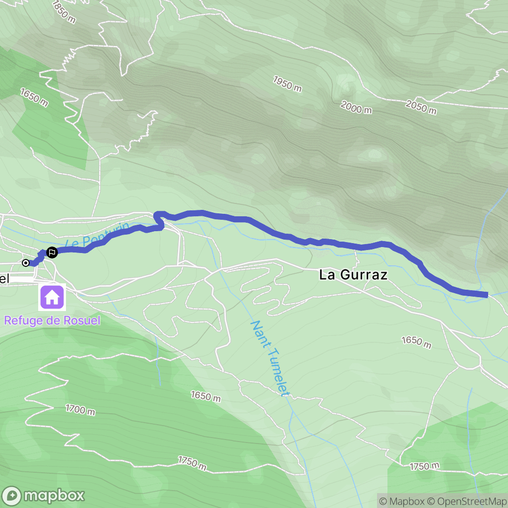 Peisey-Nancroix : carte du parcours de randonnée - France