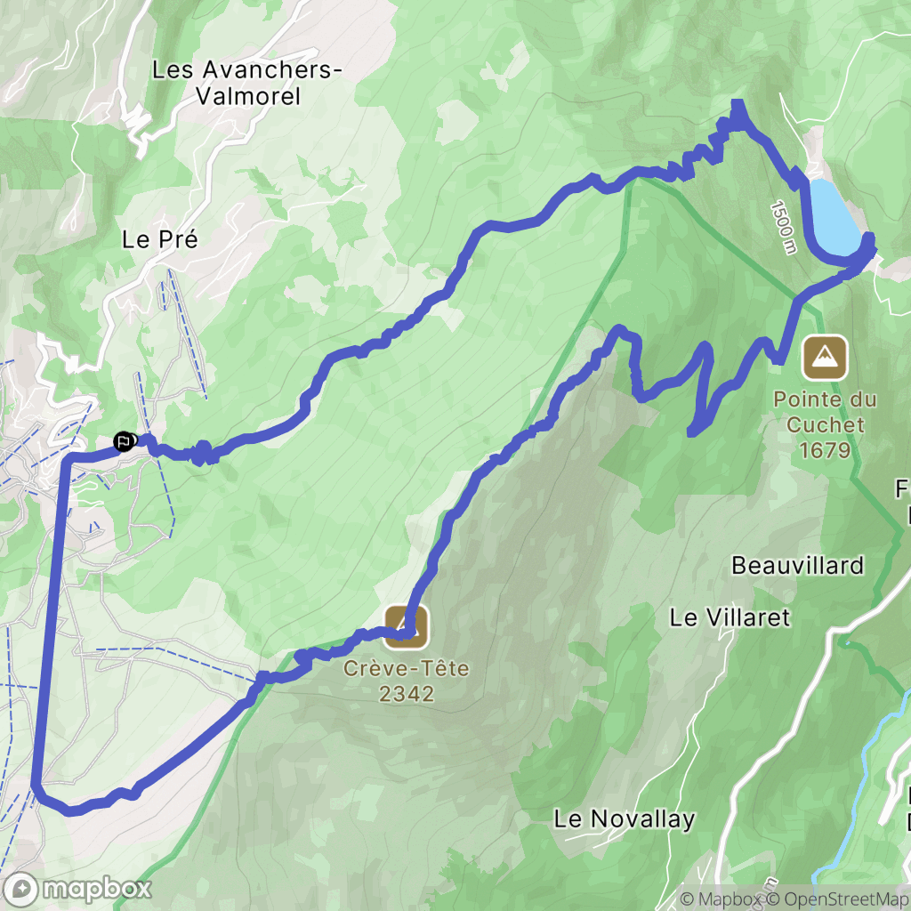 Les Avanchers-Valmorel : carte du parcours de randonnée - France