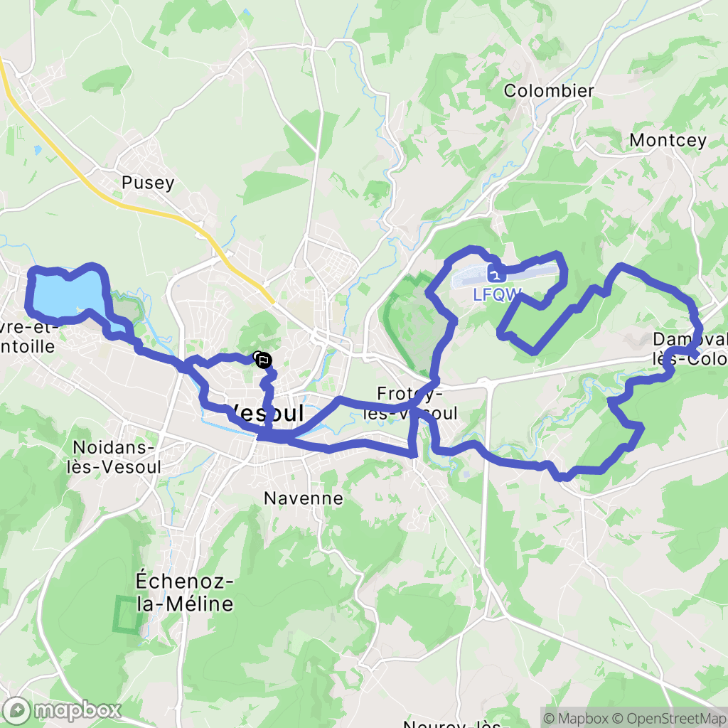Vesoul : carte du parcours de randonnée - France
