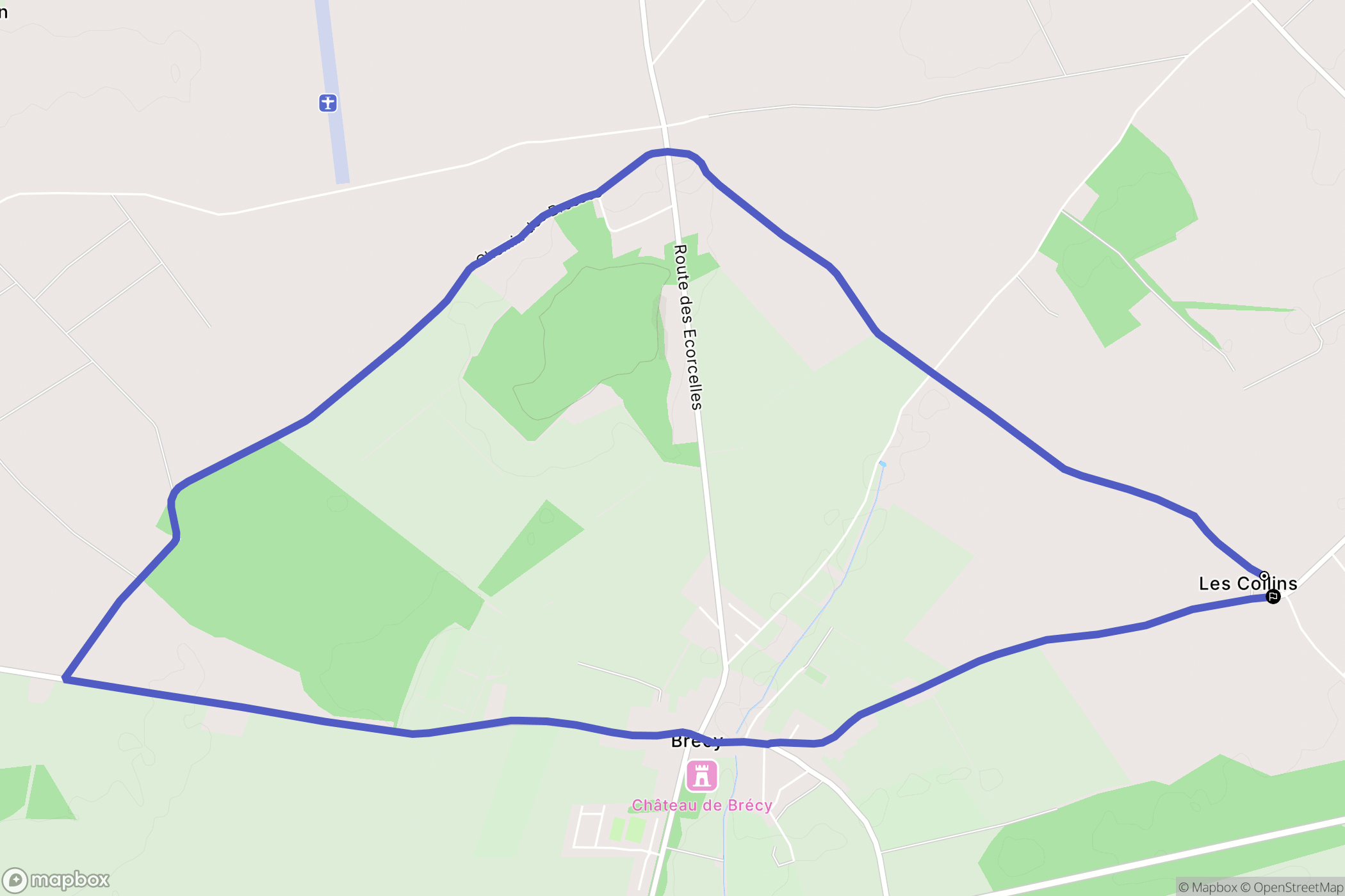 Brécy : carte du parcours de randonnée - France