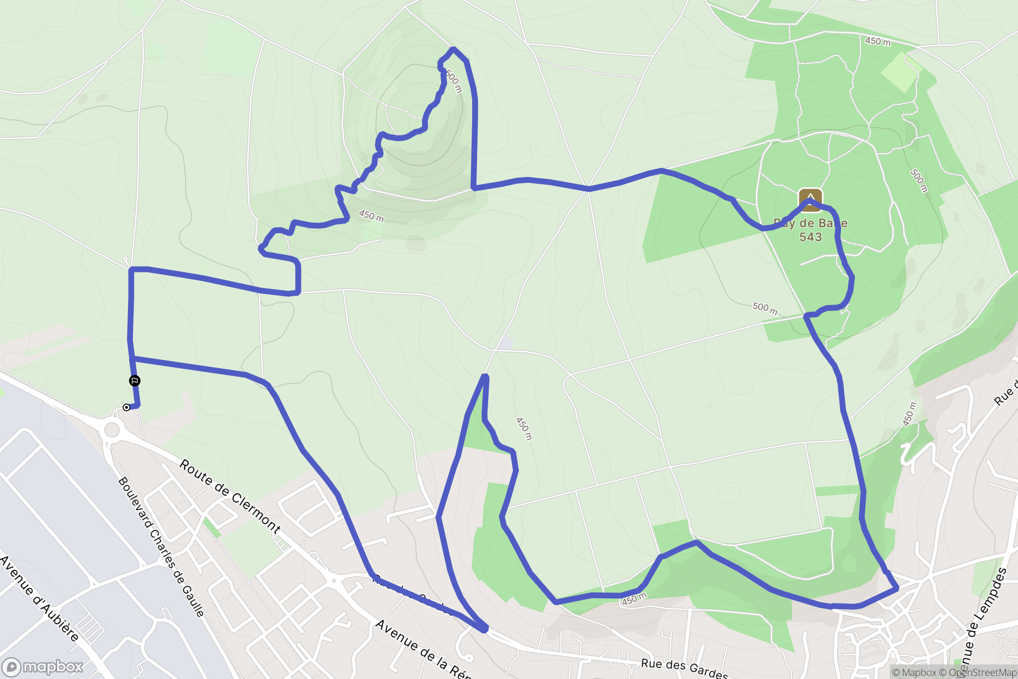 Cournon-d'Auvergne : carte du parcours de randonnée - France