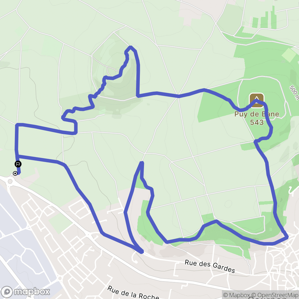 Cournon-d'Auvergne : carte du parcours de randonnée - France