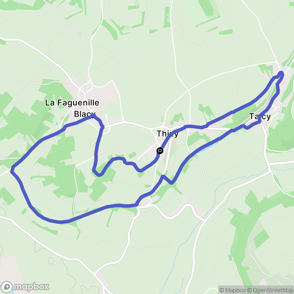 Thizy : carte du parcours de randonnée - France