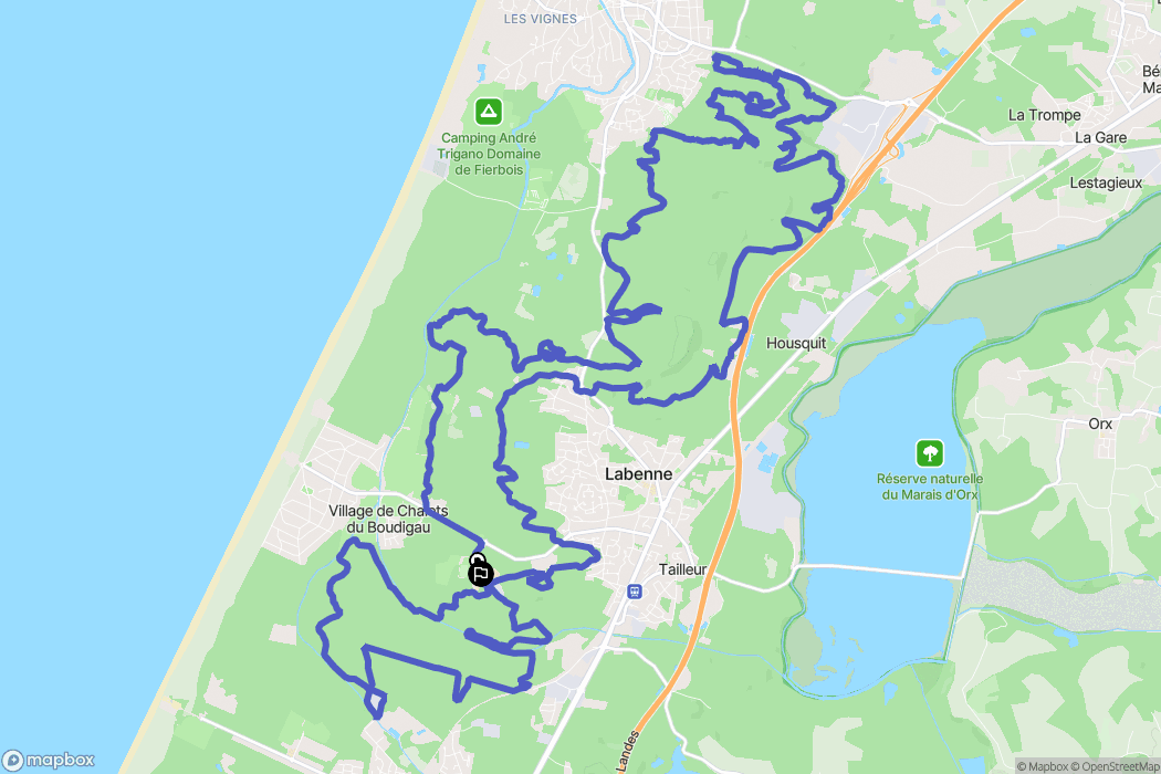 Labenne : carte du parcours de randonnée - France