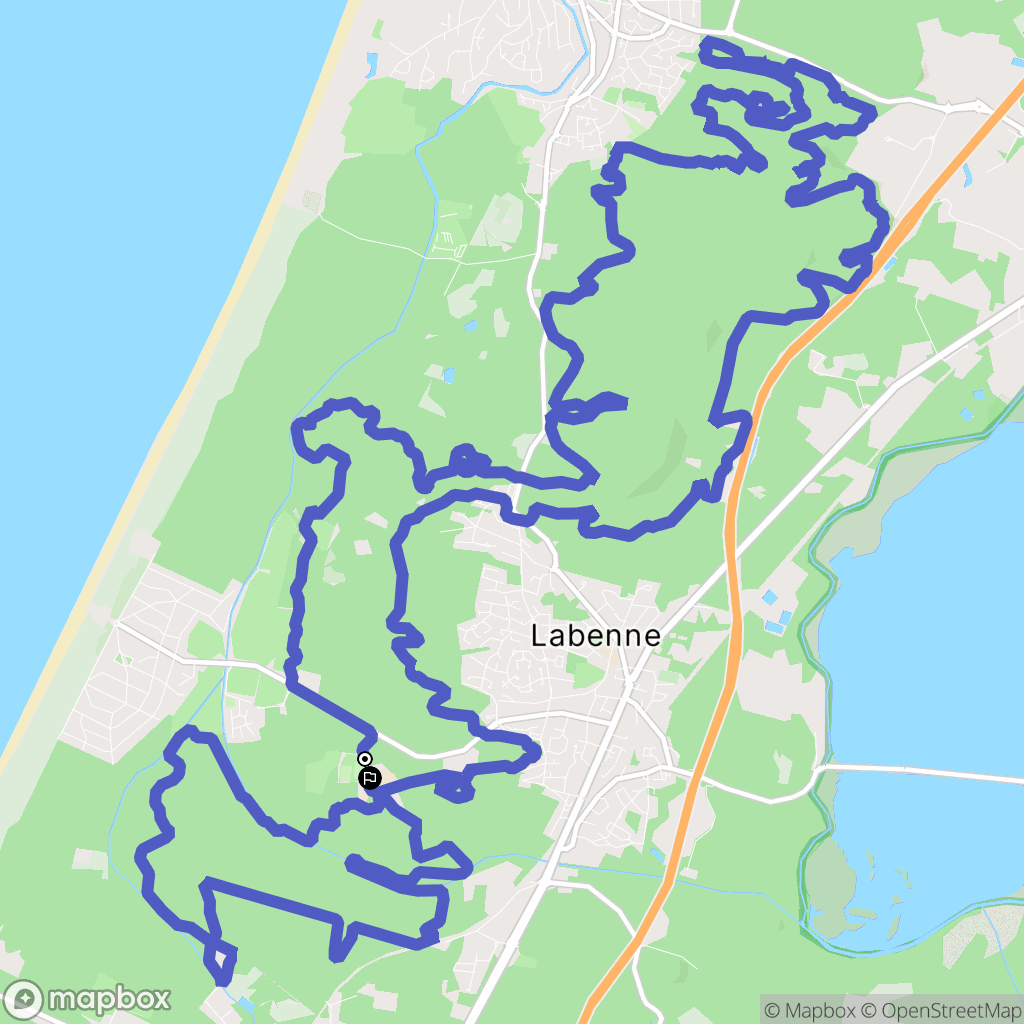 Labenne : carte du parcours de randonnée - France