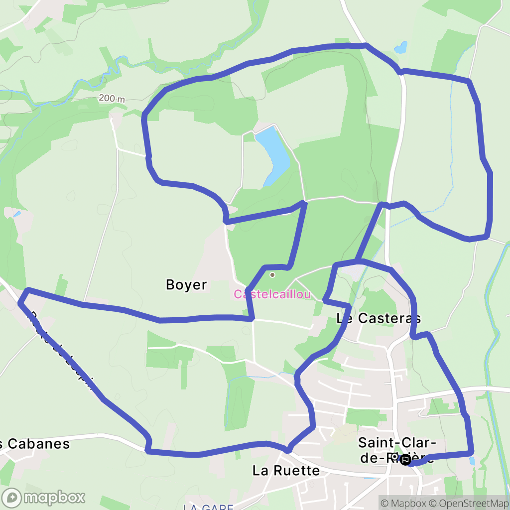 Saint-Clar-de-Rivière : carte du parcours de randonnée - France