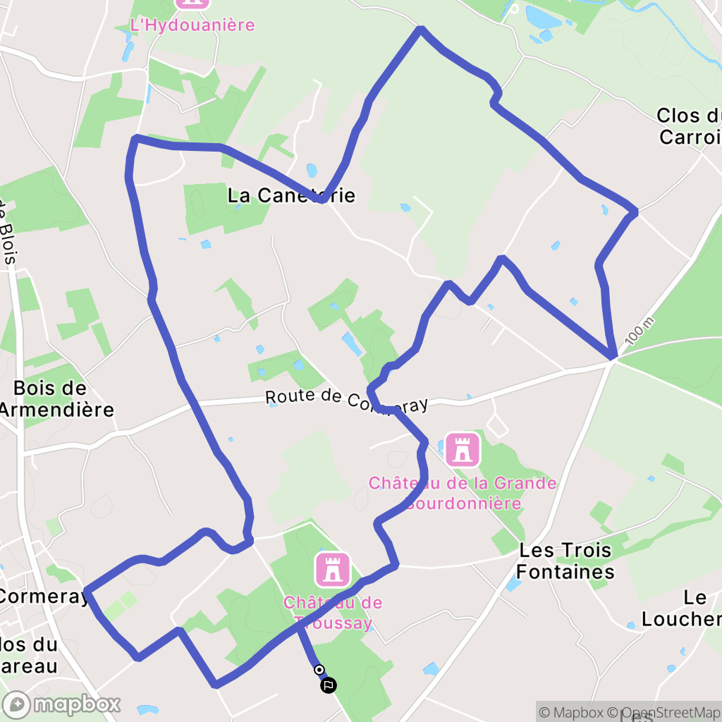 Cheverny : carte du parcours de randonnée - France