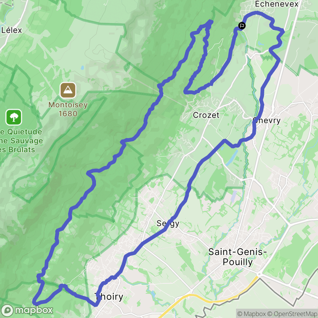 Échenevex : carte du parcours de randonnée - France