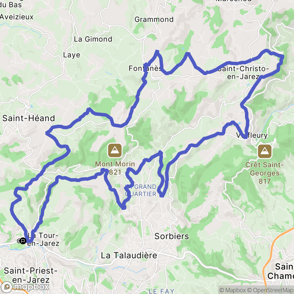 L'Etrat : carte du parcours de randonnée - France