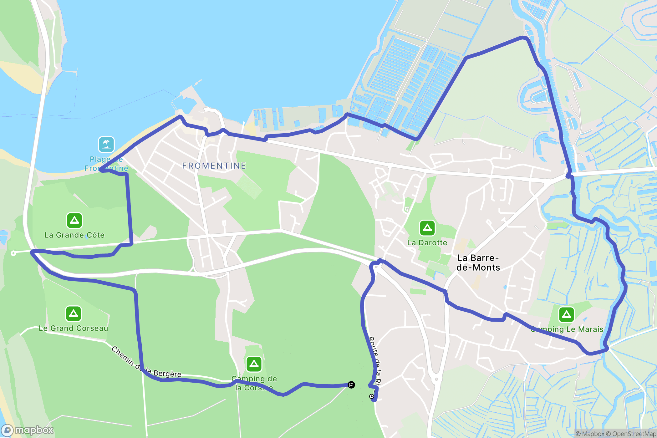 La Barre-de-Monts : carte du parcours de randonnée - France