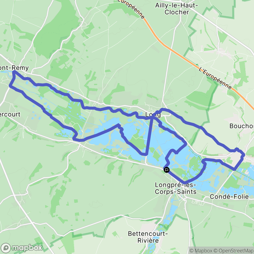 Longpré-les-Corps-Saints : carte du parcours de randonnée - France