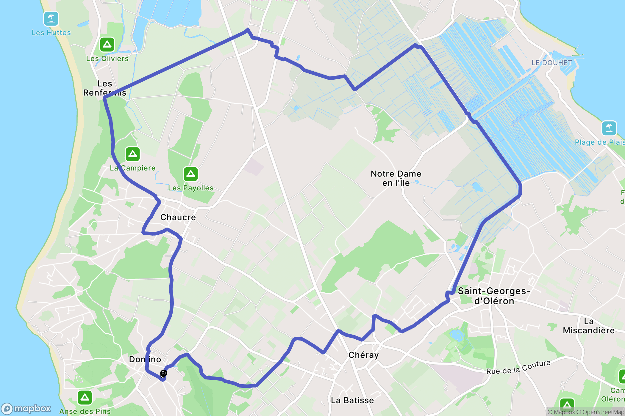 Saint-Georges-d'Oléron : carte du parcours de randonnée - France
