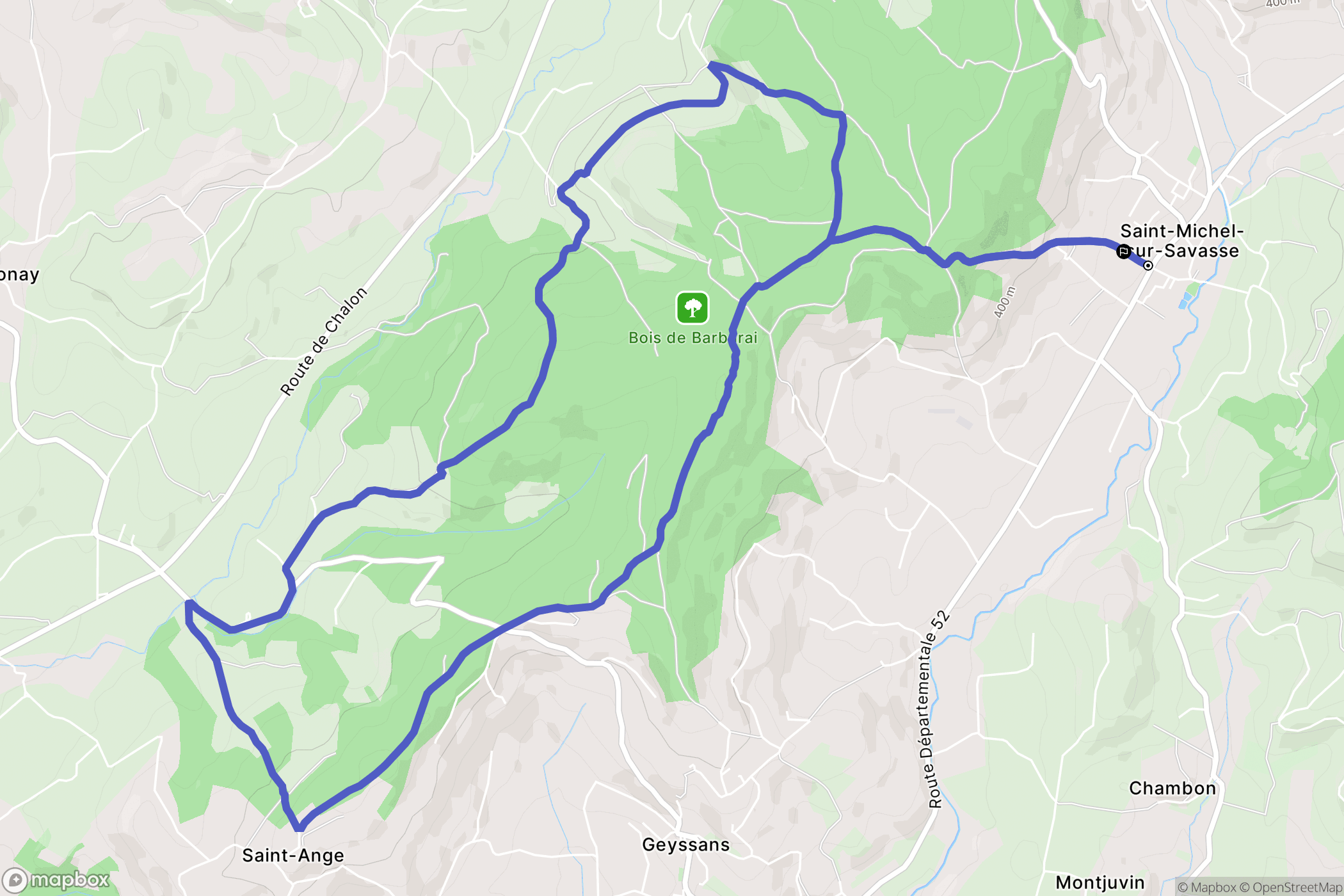 Saint-Michel-sur-Savasse : carte du parcours de randonnée - France