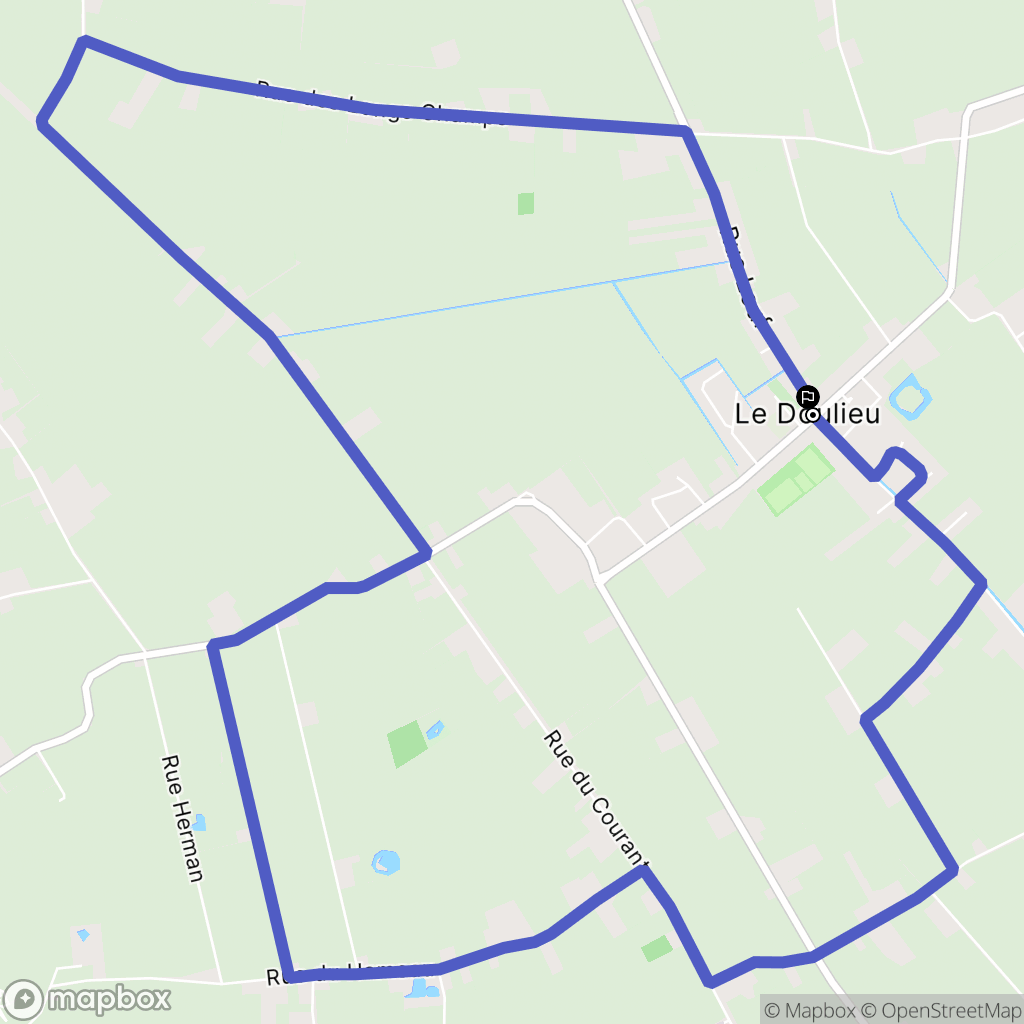 Le Doulieu : carte du parcours de randonnée - France