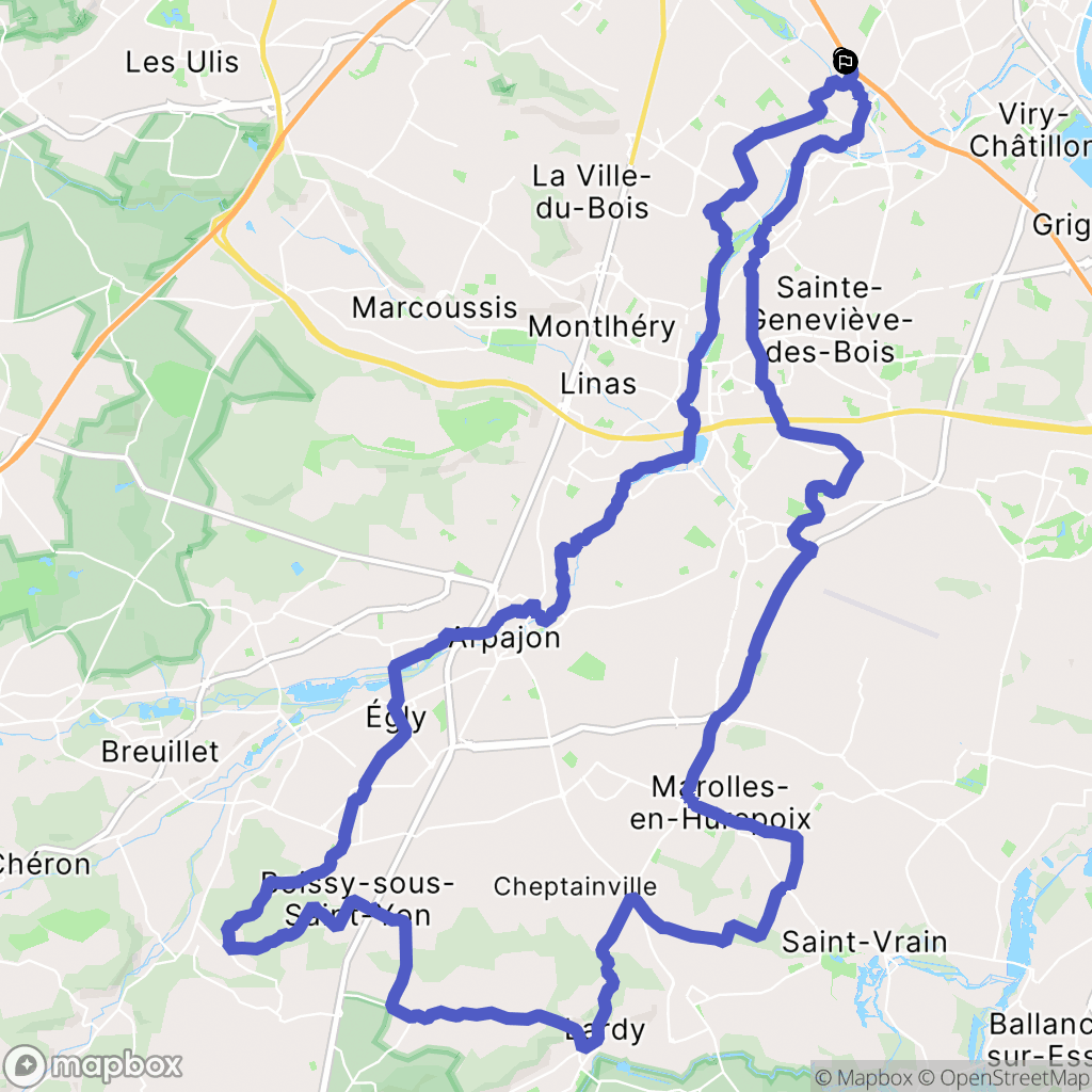 Épinay-sur-Orge : carte du parcours de randonnée - France