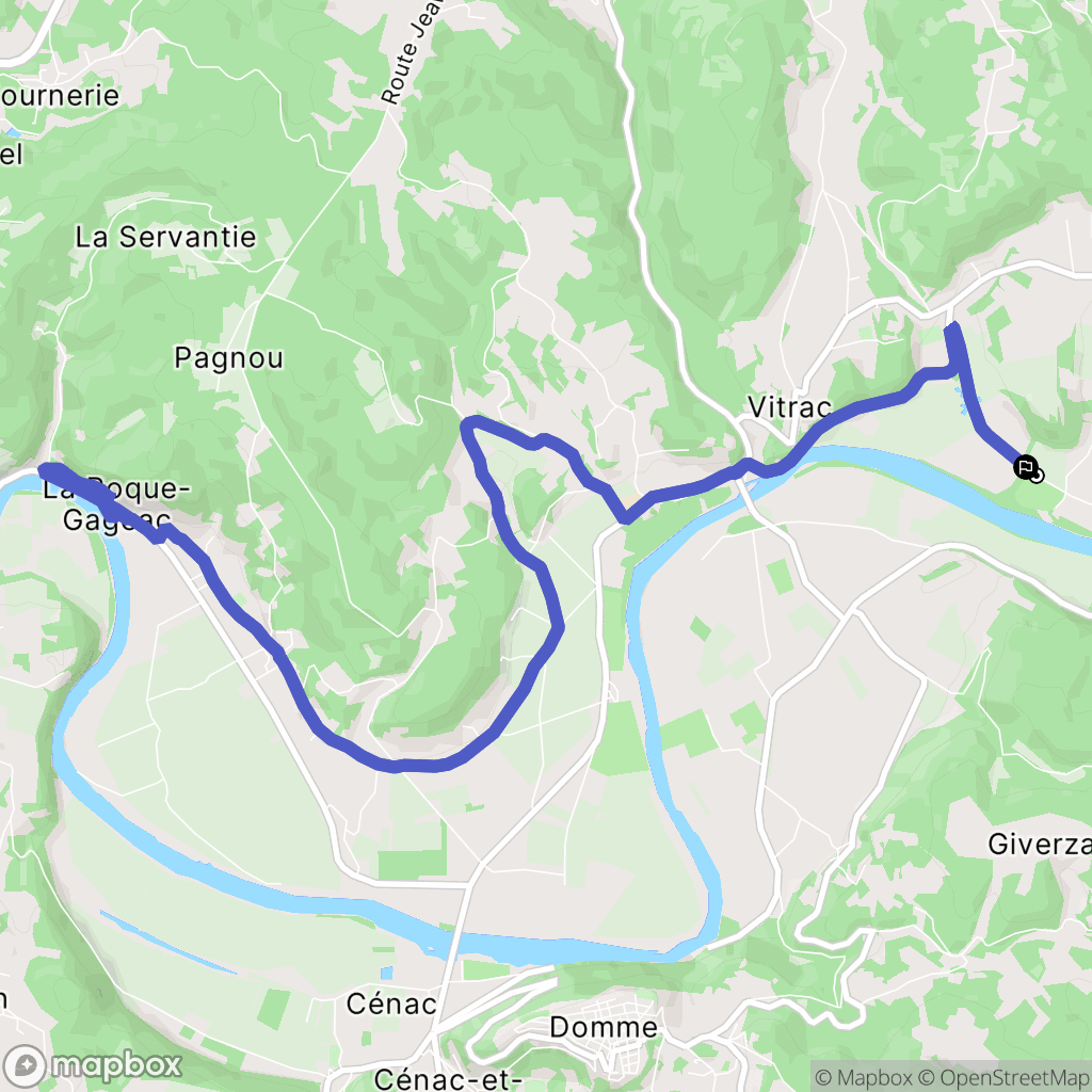 Vitrac : carte du parcours de randonnée - France