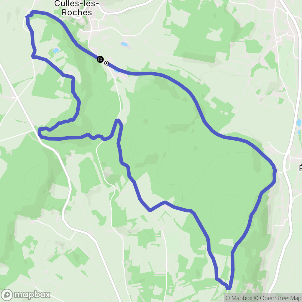 Culles-les-Roches : carte du parcours de randonnée - France
