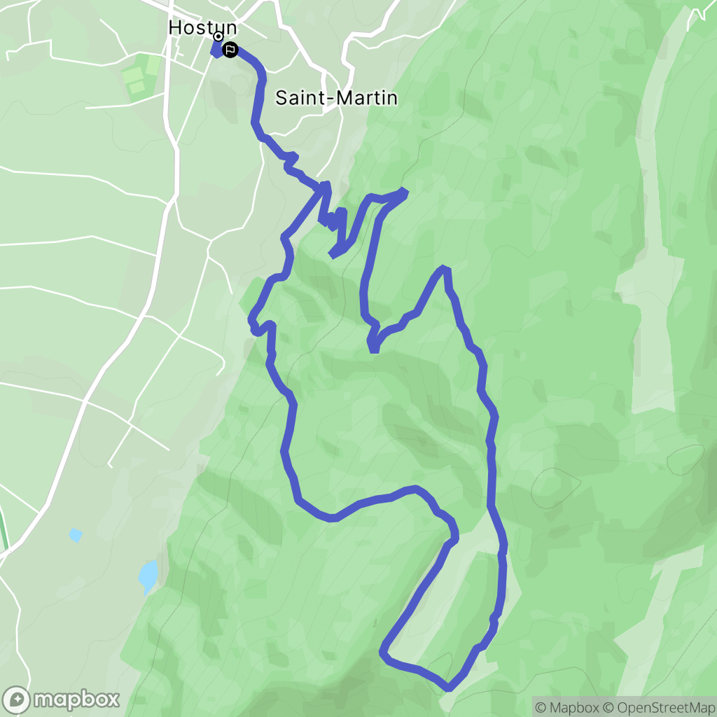Hostun : carte du parcours de randonnée - France