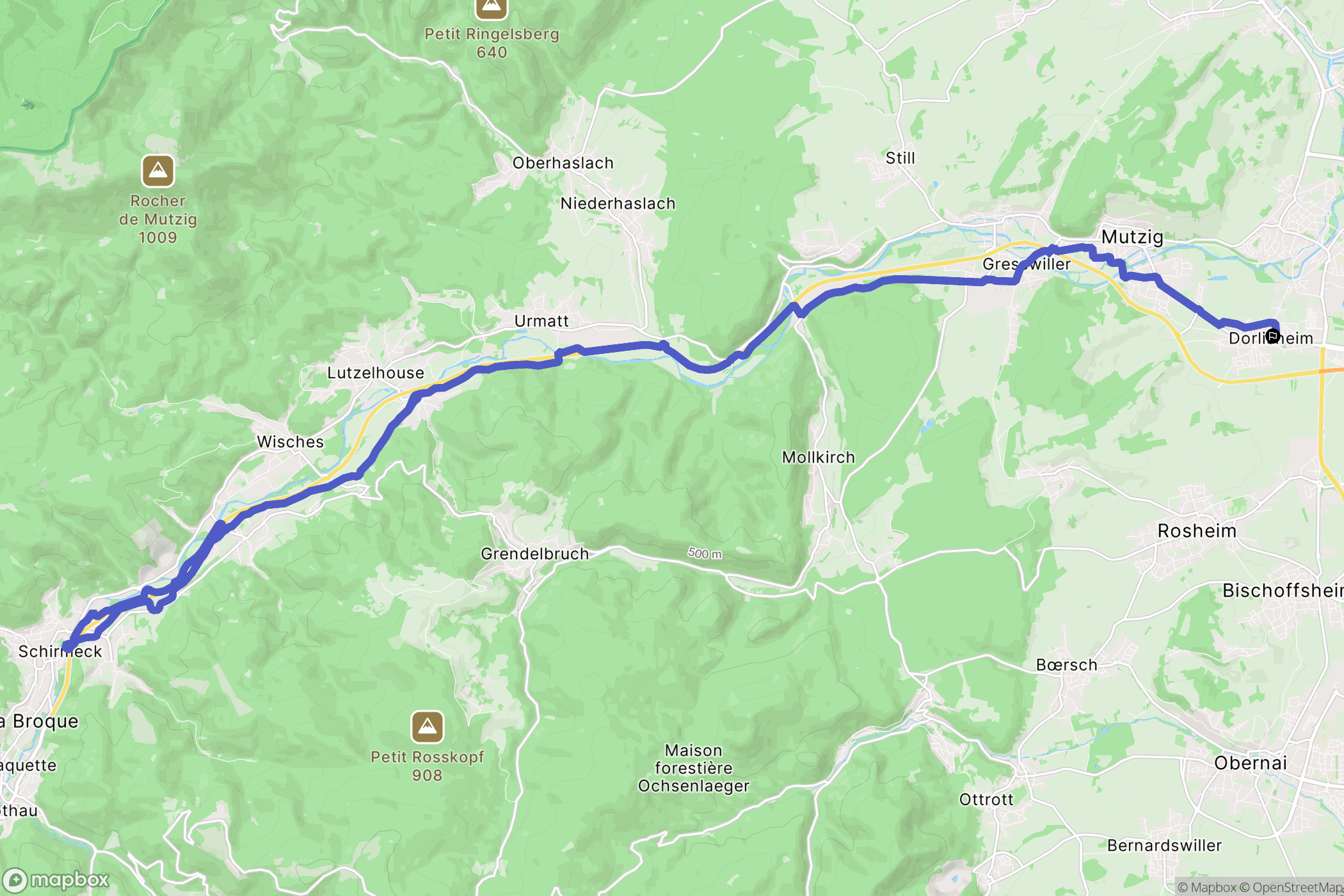 Dorlisheim : carte du parcours de randonnée - France