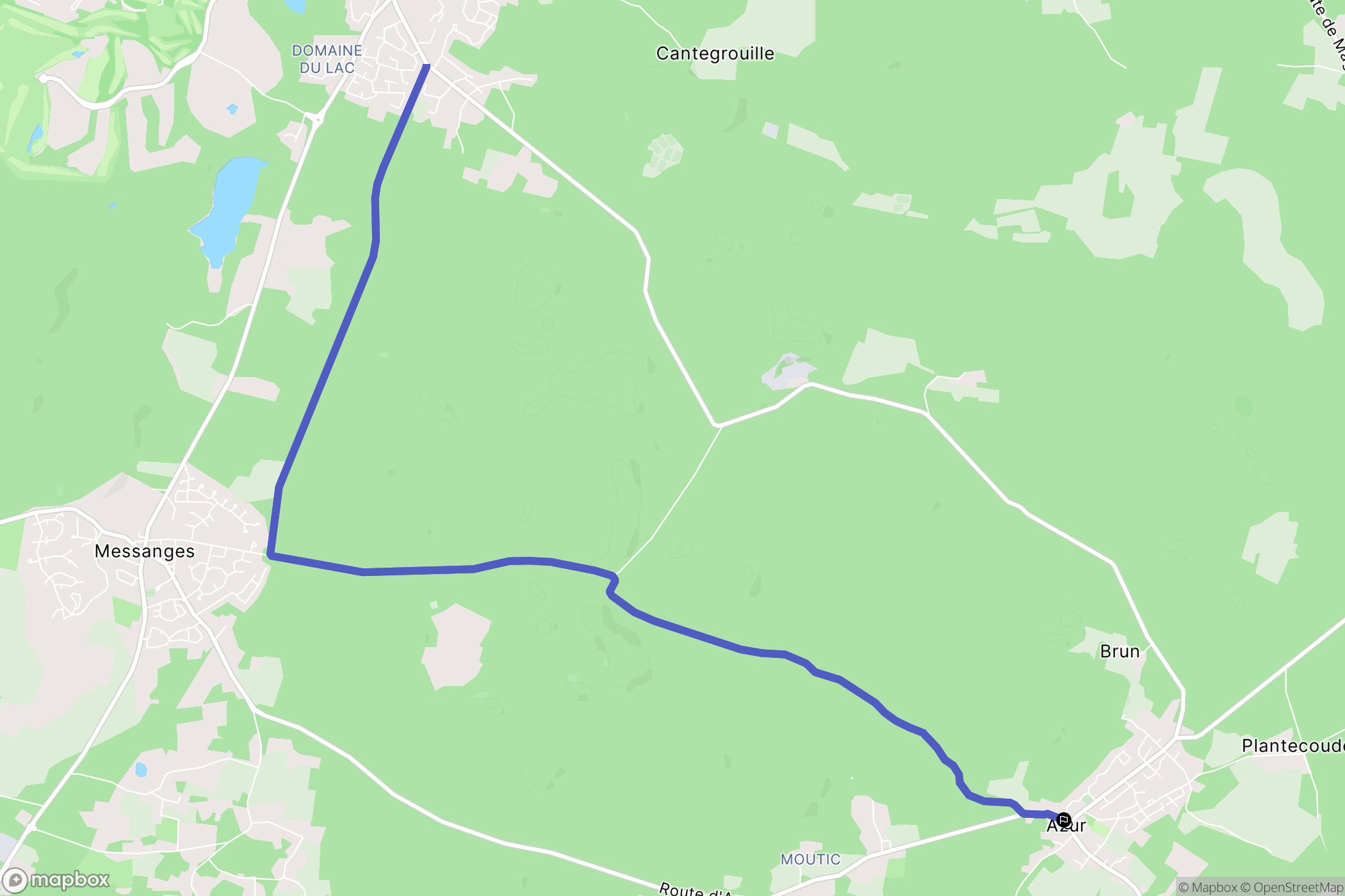Azur : carte du parcours de randonnée - France