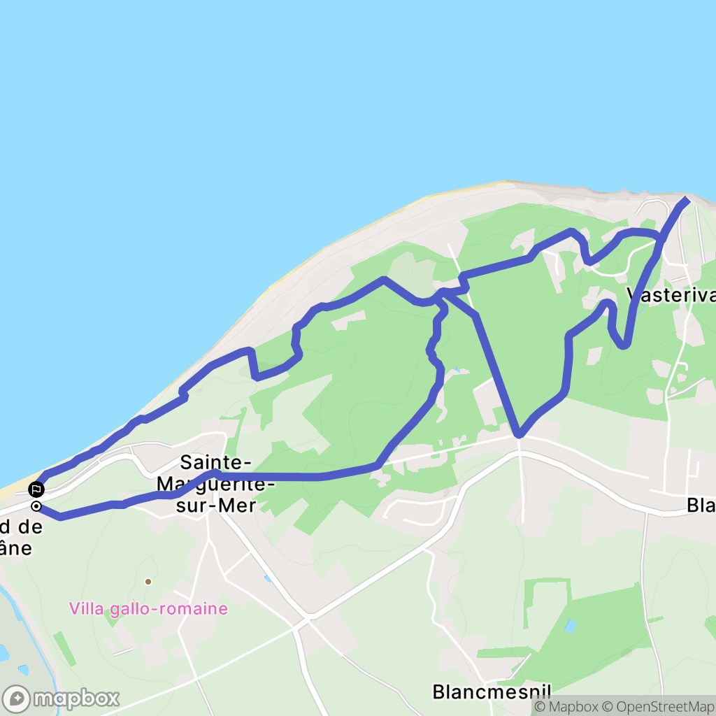 Sainte-Marguerite-sur-Mer : carte du parcours de randonnée - France