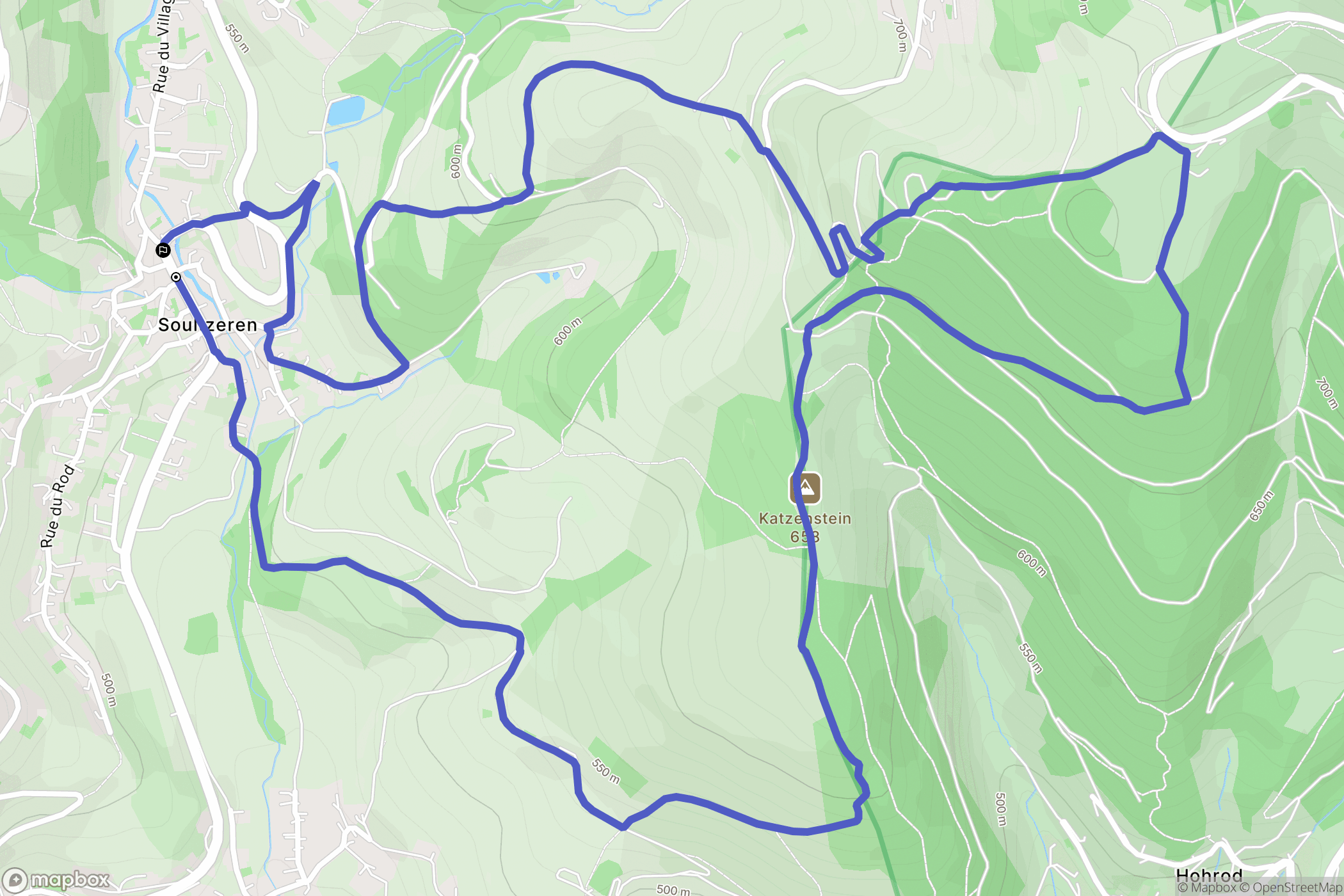 Soultzeren : carte du parcours de randonnée - France