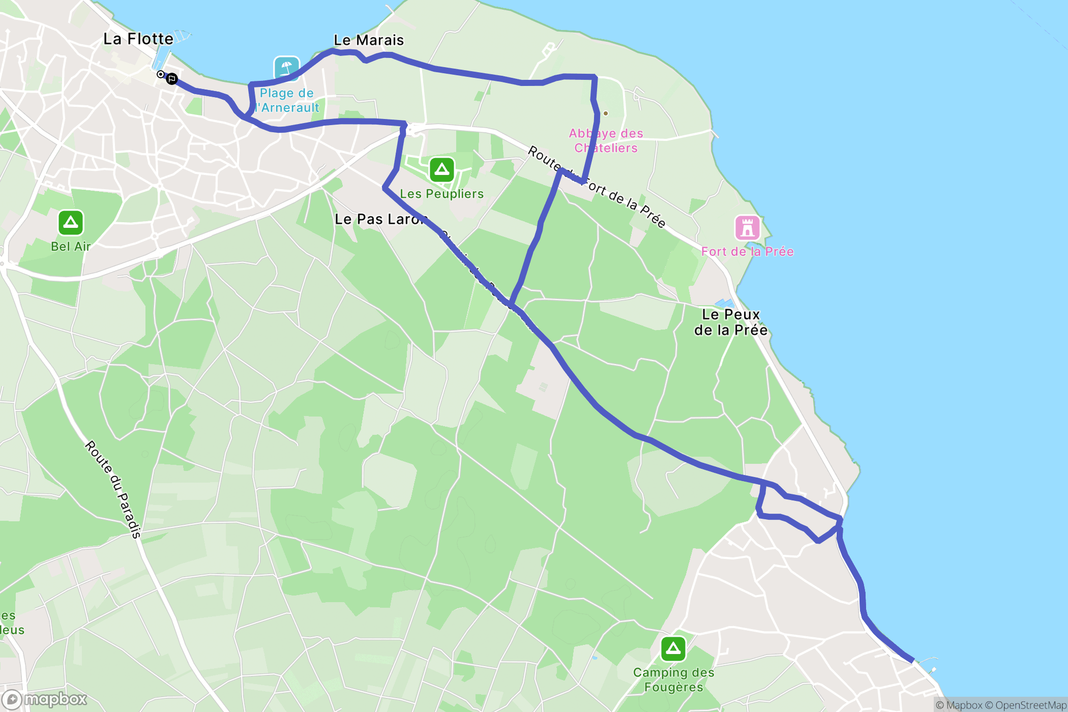 La Flotte : carte du parcours de randonnée - France