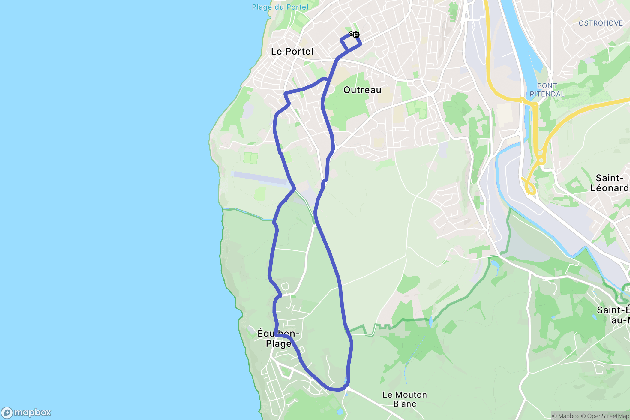 Le Portel : carte du parcours de randonnée - France