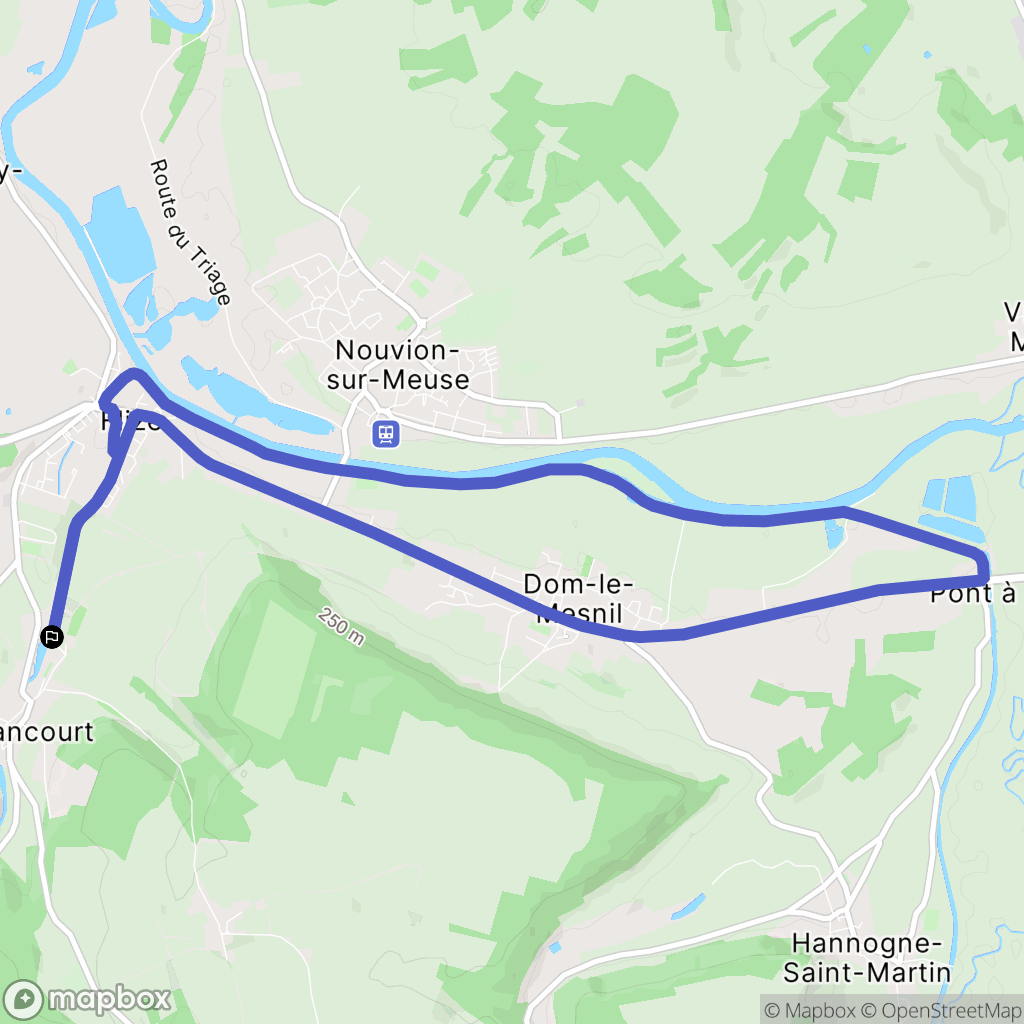 Flize : carte du parcours de randonnée - France