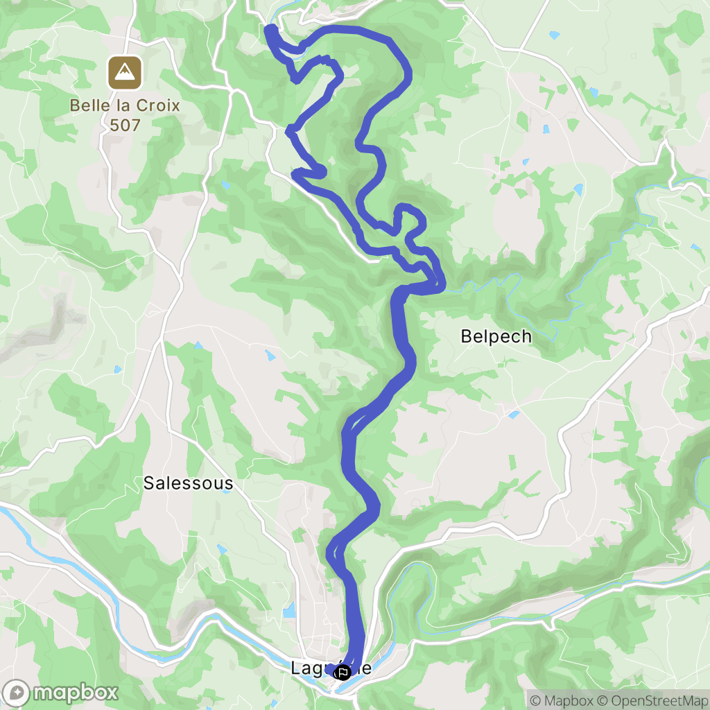 Laguépie : carte du parcours de randonnée - France